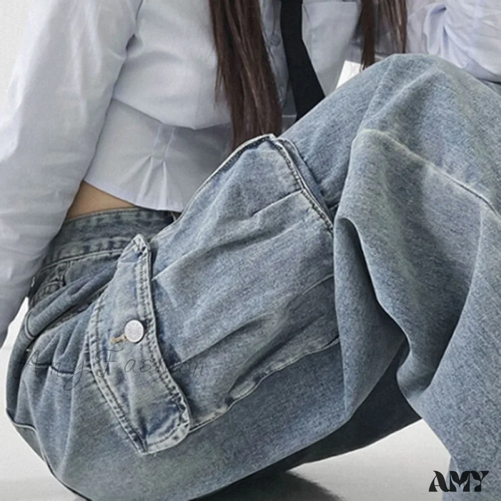 Amy Fashion - Wide Leg High Waist Straight Trousers Overalls - Image 4