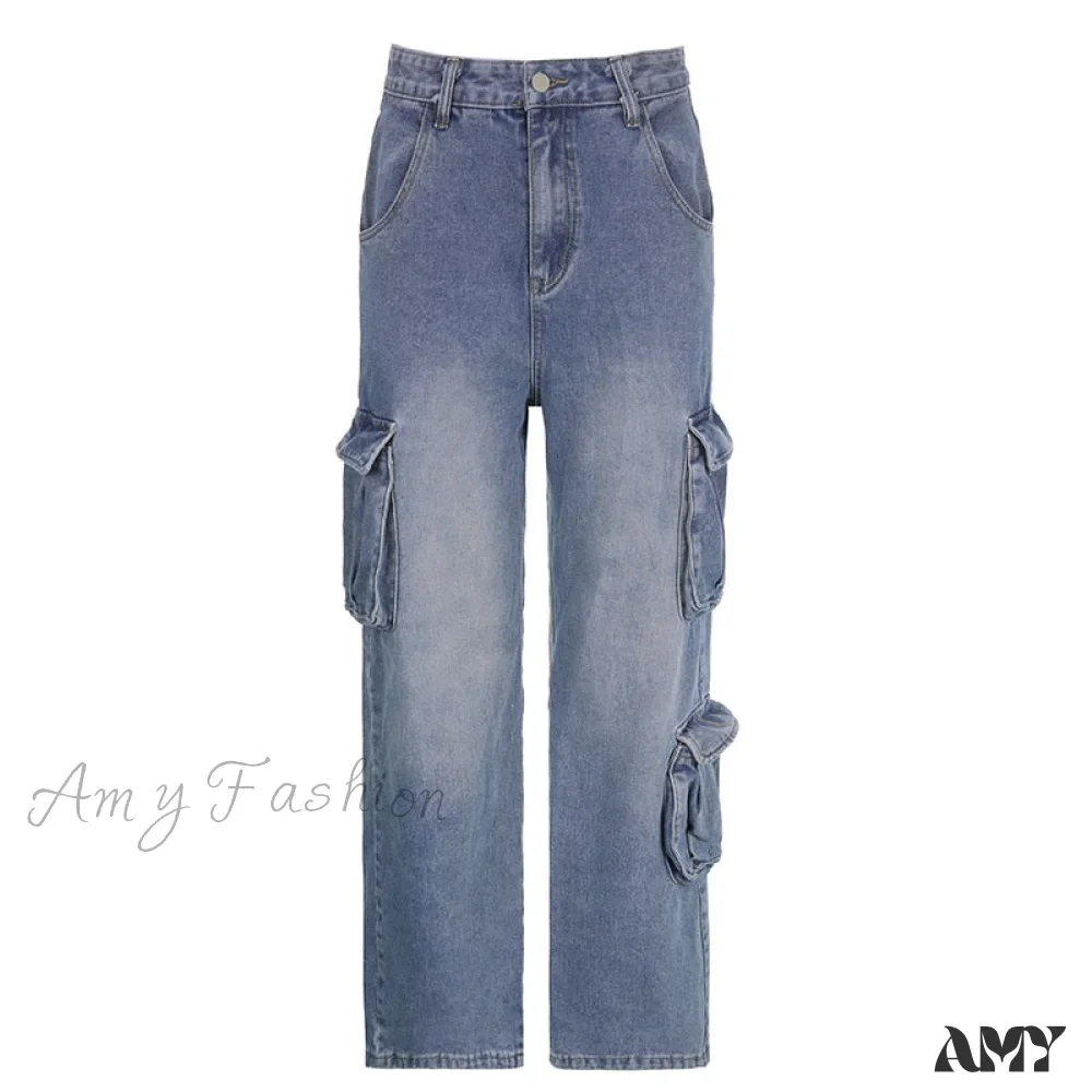 Amy Fashion - Wide Leg High Waist Straight Trousers Overalls - Image 6