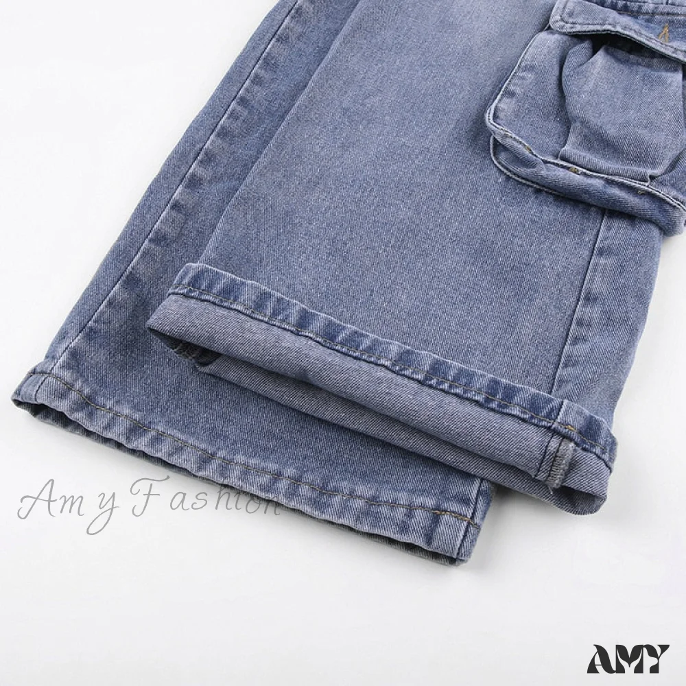 Amy Fashion - Wide Leg High Waist Straight Trousers Overalls - Image 7