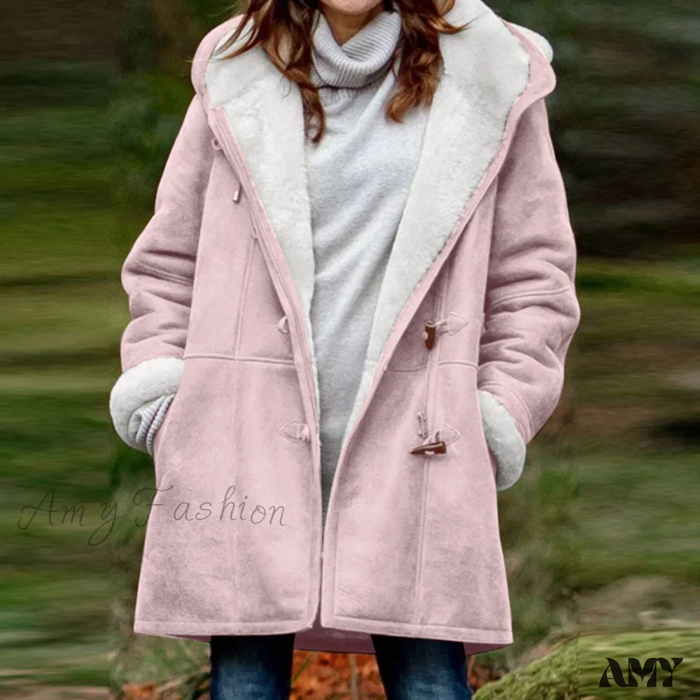 Amy Fashion - Thicken Fleece Lined Hooded Coat - Image 10