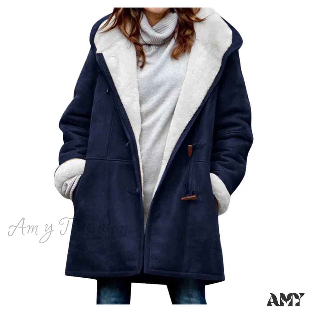 Amy Fashion - Thicken Fleece Lined Hooded Coat - Image 3