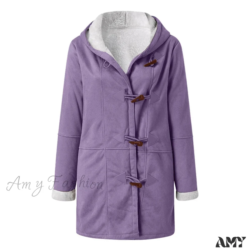 Amy Fashion - Thicken Fleece Lined Hooded Coat - Image 5
