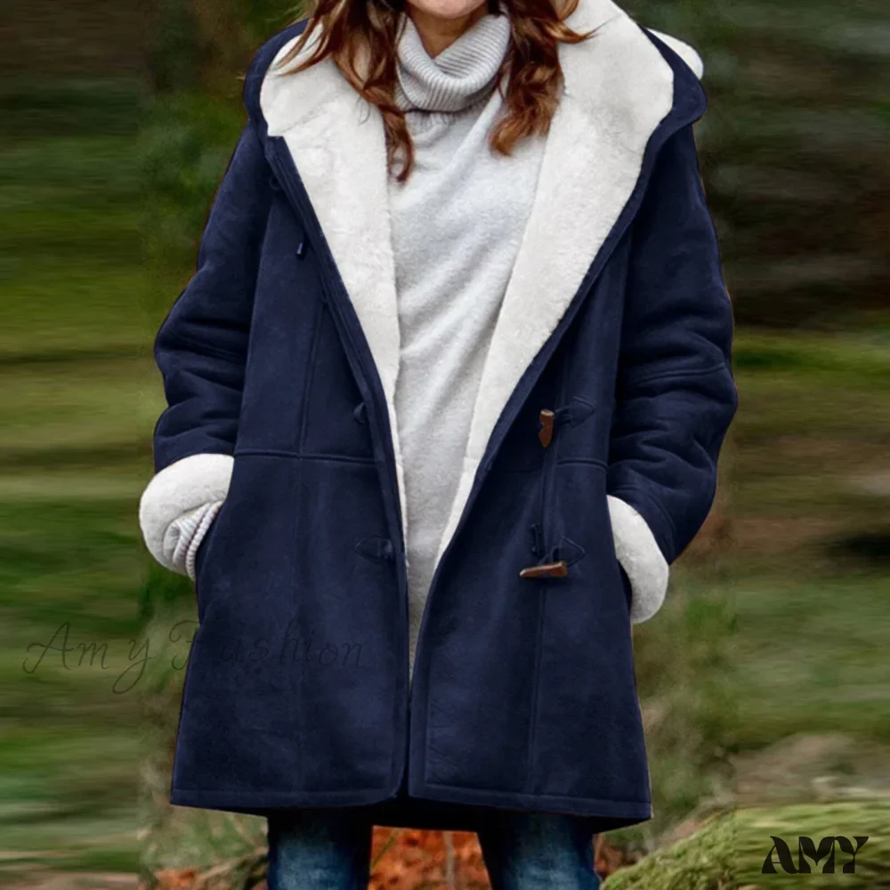 Amy Fashion - Thicken Fleece Lined Hooded Coat - Image 9