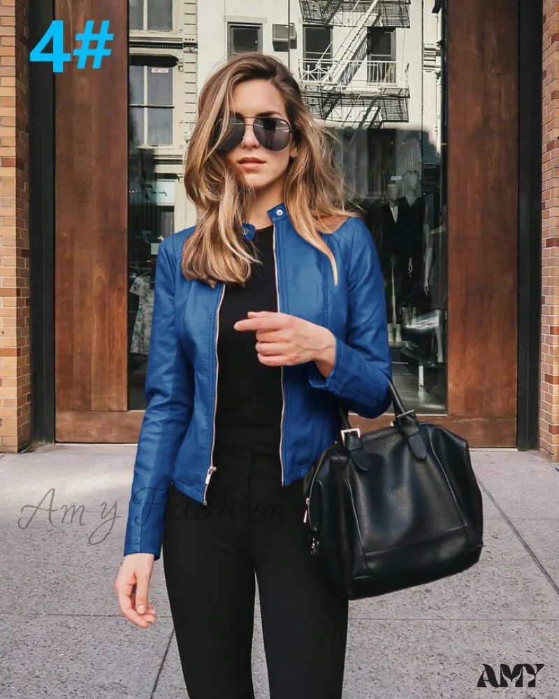 Amy Fashion - PU Leather Thick Warm Jacket - Image 10
