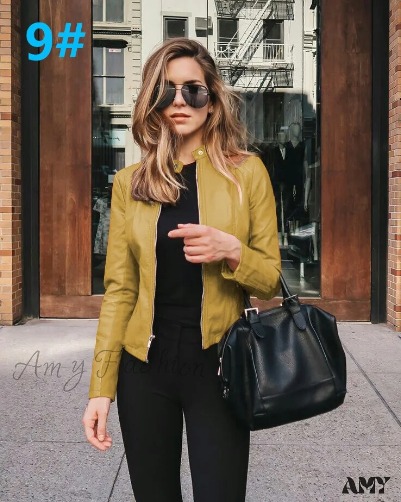 Amy Fashion - PU Leather Thick Warm Jacket - Image 15