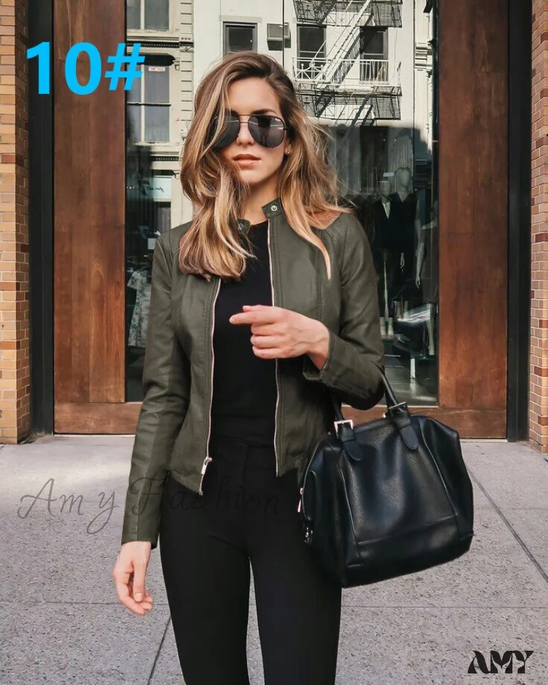 Amy Fashion - PU Leather Thick Warm Jacket - Image 16