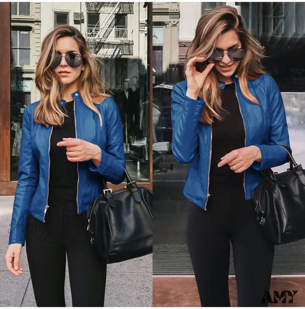 Amy Fashion - PU Leather Thick Warm Jacket - Image 6