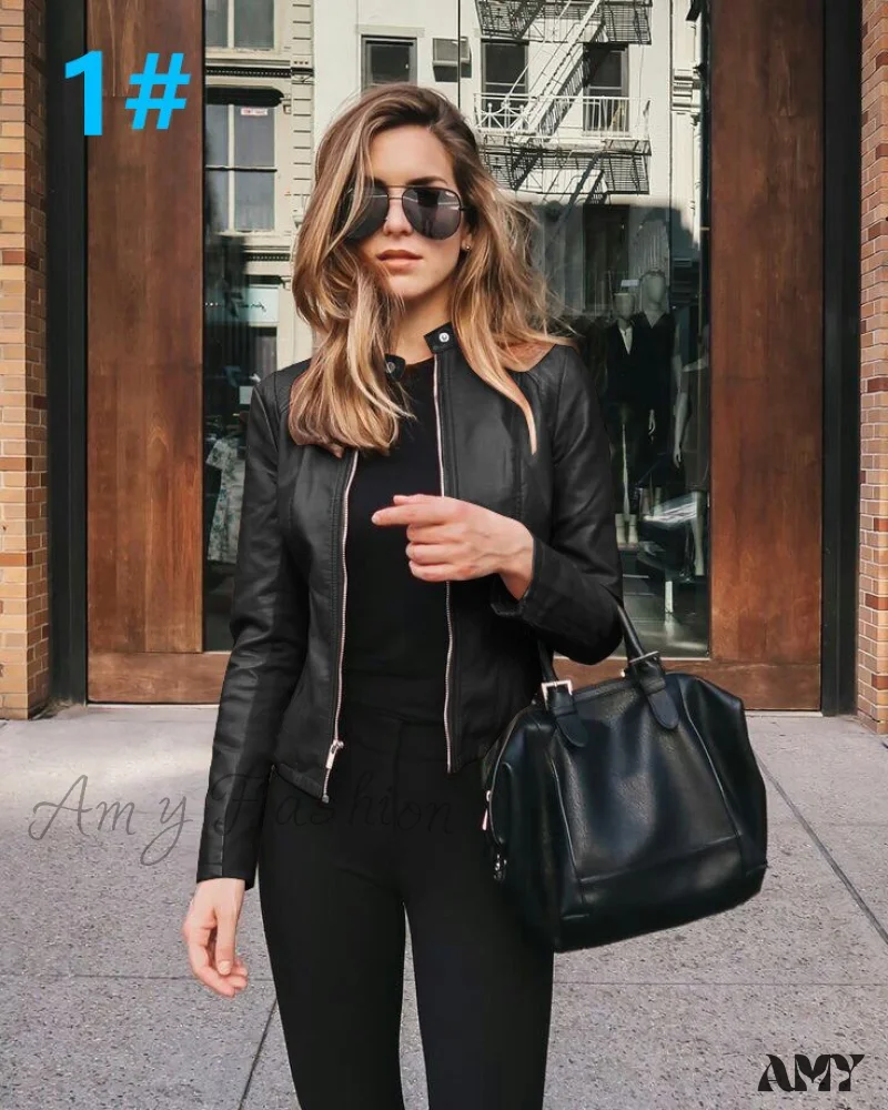 Amy Fashion - PU Leather Thick Warm Jacket - Image 7