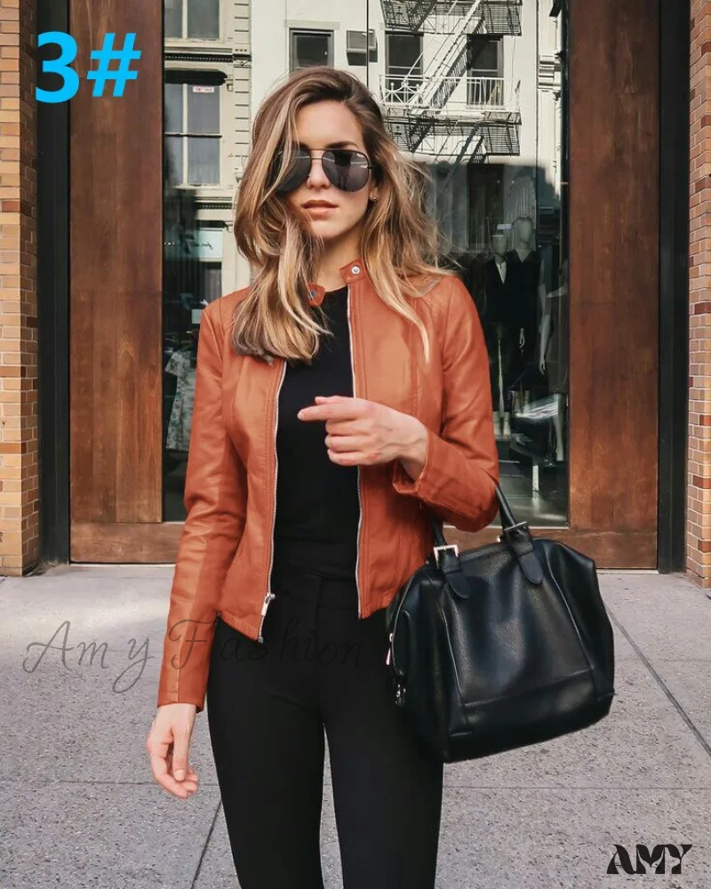 Amy Fashion - PU Leather Thick Warm Jacket - Image 9