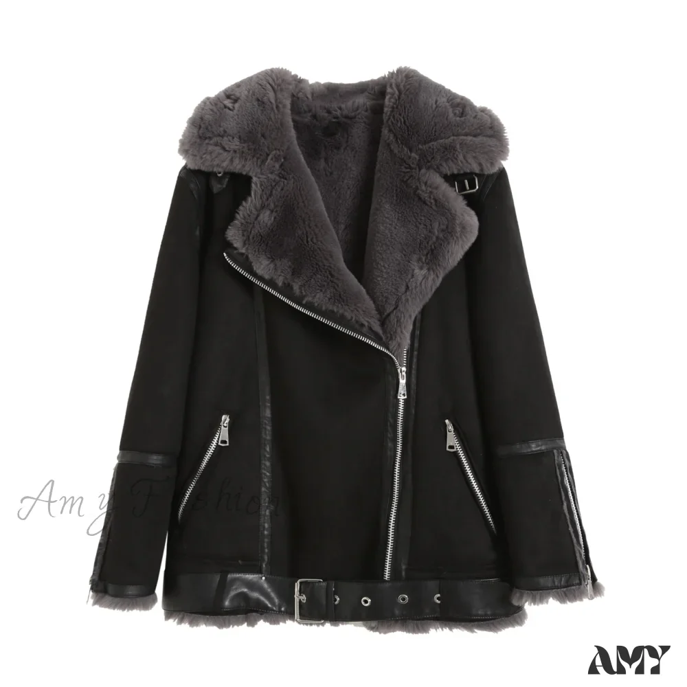 Amy Fashion - New Faux Leather Double Sided Coat - Image 8