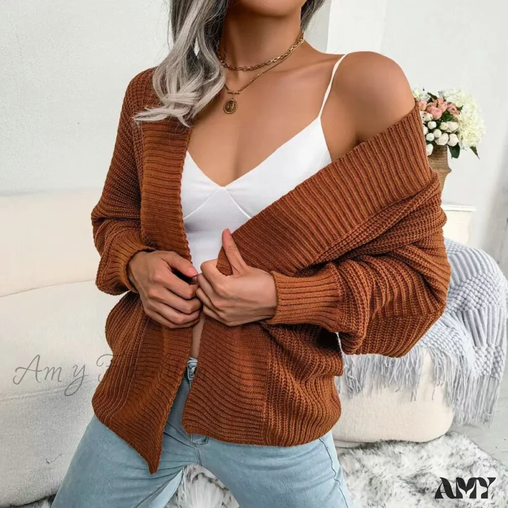 Amy Fashion - Women Autumn Knit Loose Cardigan - Image 3