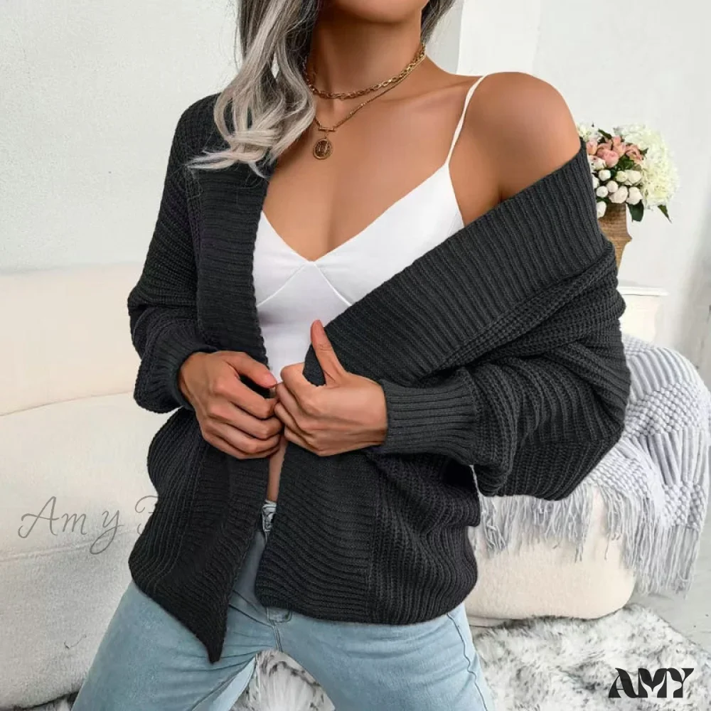 Amy Fashion - Women Autumn Knit Loose Cardigan - Image 5