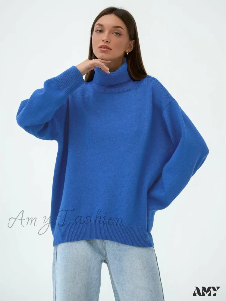 Women Autumn Winter Thick Warm Pullover Top Oversized Casual Loose Knitted Sweater - Image 7