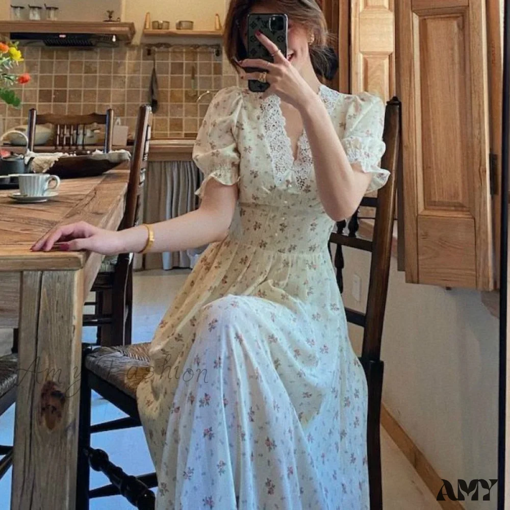 Amy Fashion - Elegant Lace Chiffon Korean Party Dress - Image 6