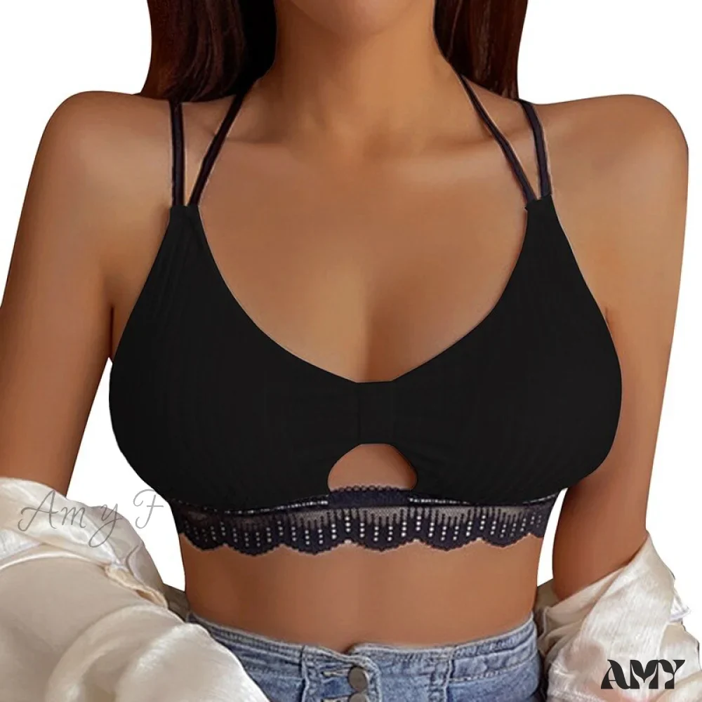 Amy Fashion - Leopard Sports Bra Tank Vest Lace Up Backless Crop Top - Image 11