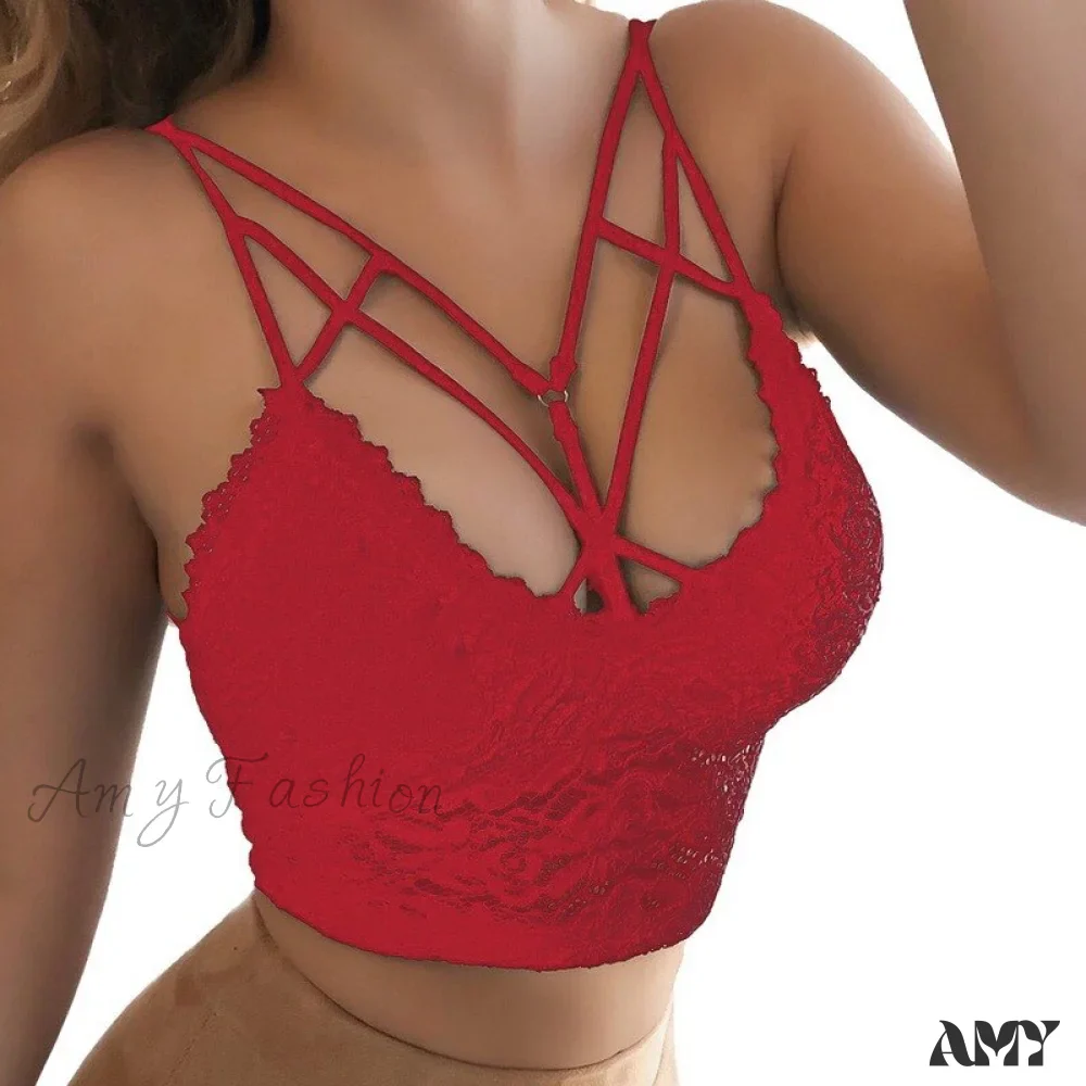 Amy Fashion - Leopard Sports Bra Tank Vest Lace Up Backless Crop Top - Image 7