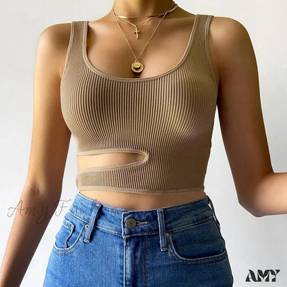 Amy Fashion - Leopard Sports Bra Tank Vest Lace Up Backless Crop Top - Image 9