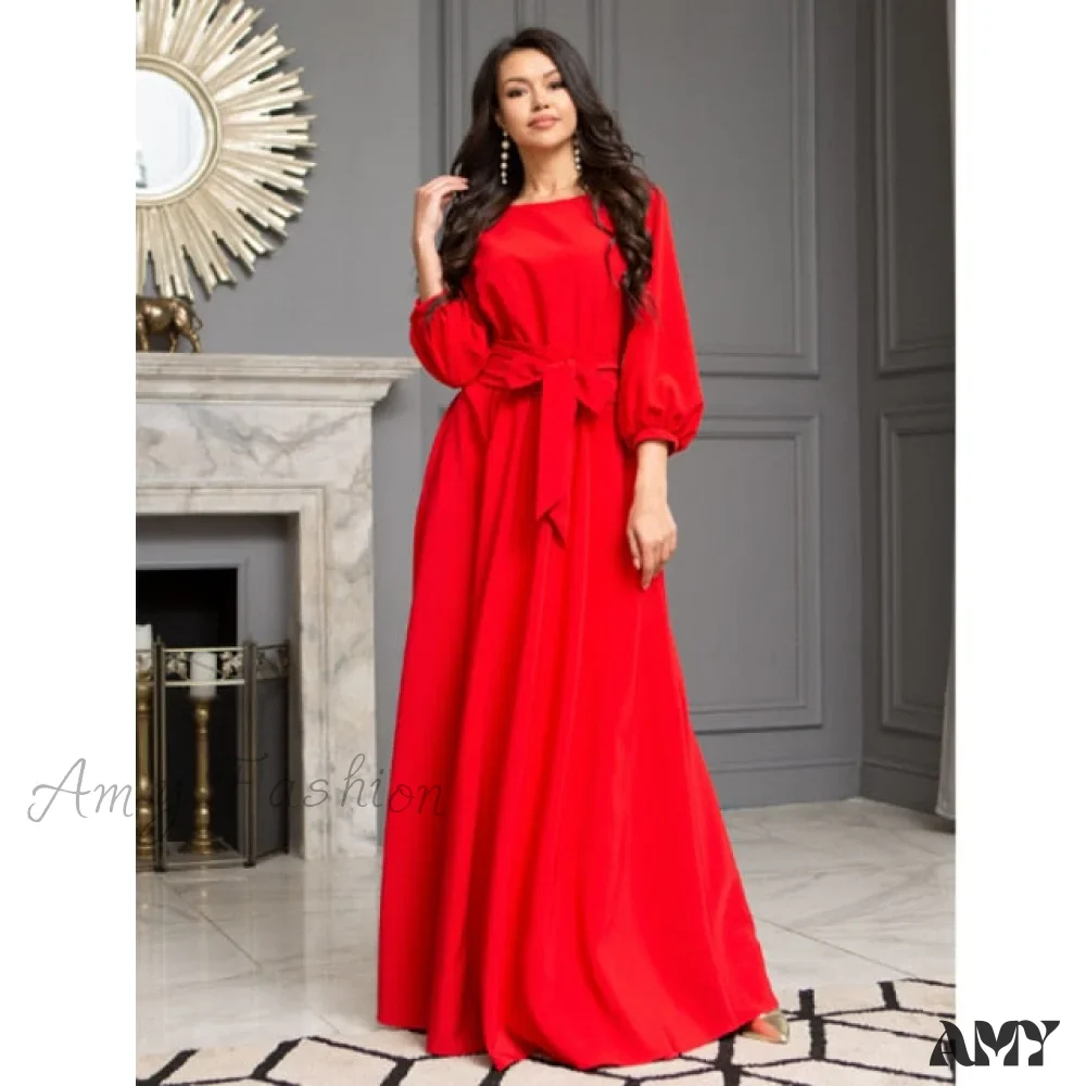 Amy Fashion - Lantern Sleeve Elegant Bandage Dress - Image 11