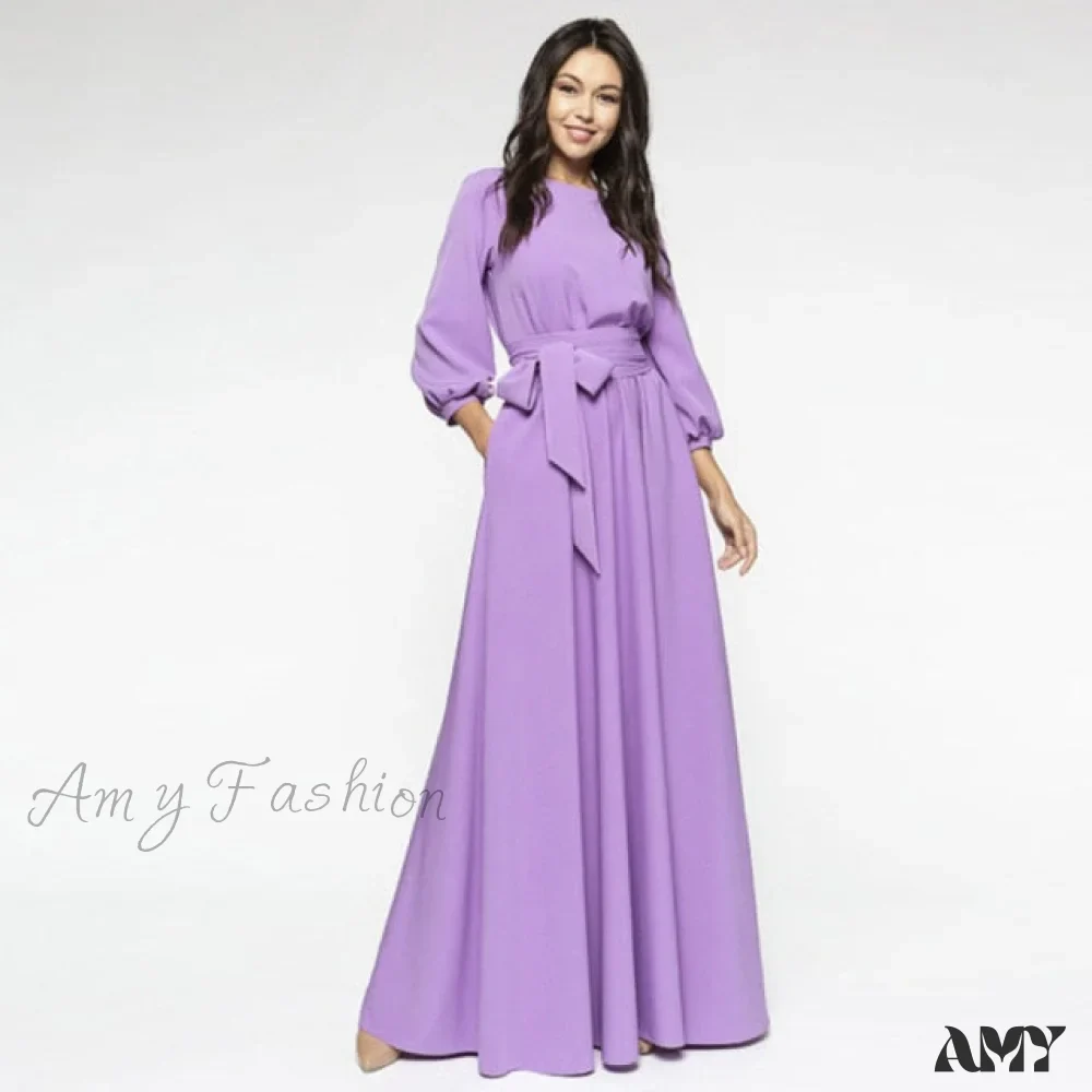 Amy Fashion - Lantern Sleeve Elegant Bandage Dress - Image 4