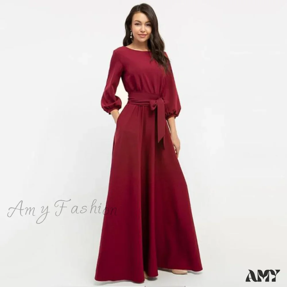 Amy Fashion - Lantern Sleeve Elegant Bandage Dress - Image 6