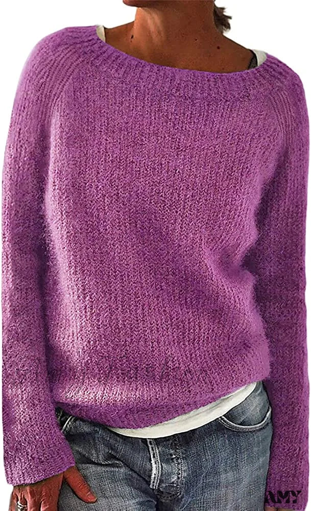Amy Fashion - Women Winter Loose Casual Pullover Knit Sweater - Image 11