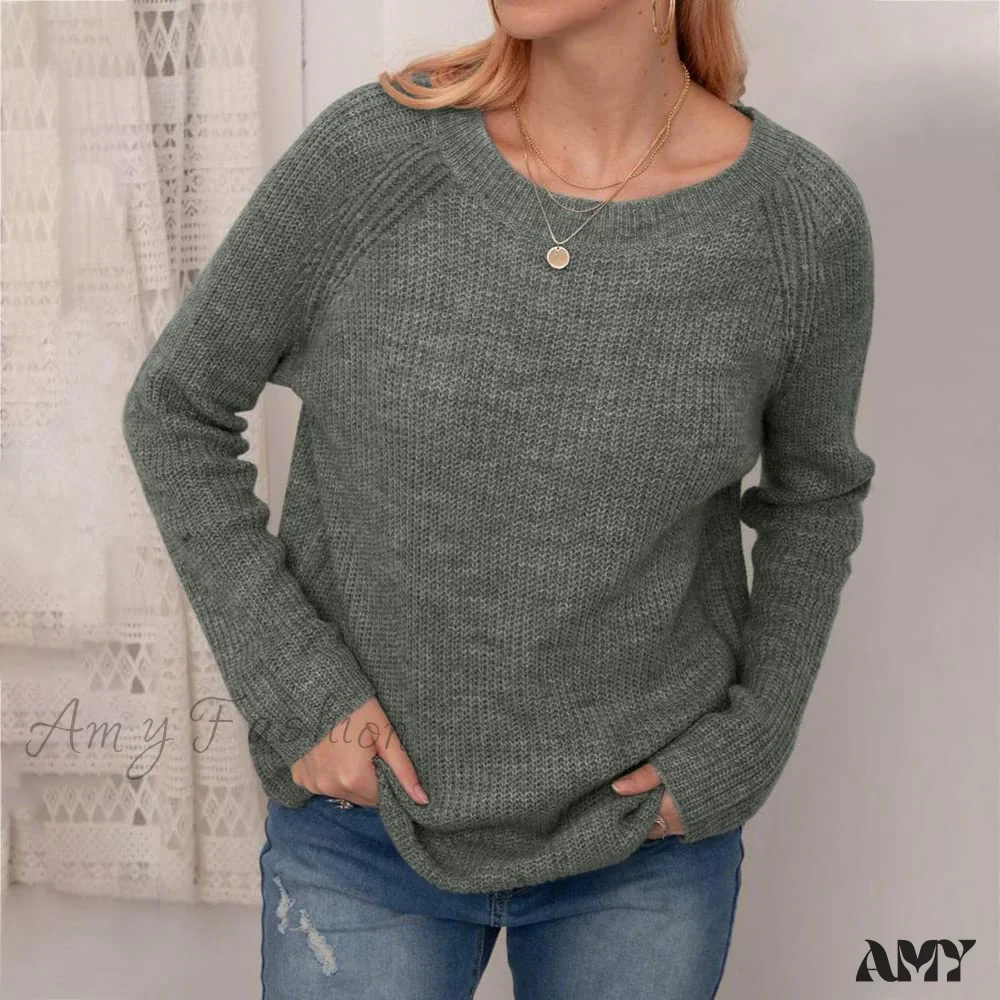 Amy Fashion - Women Winter Loose Casual Pullover Knit Sweater - Image 3