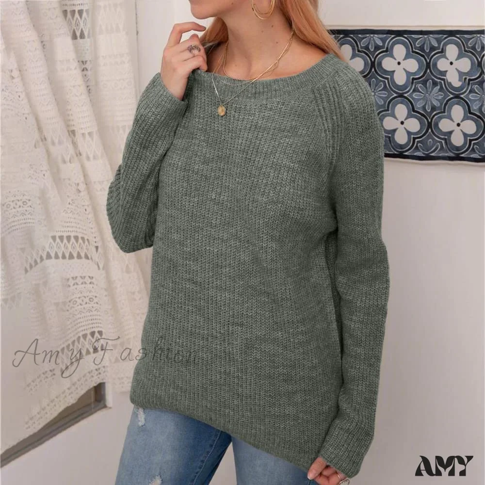 Amy Fashion - Women Winter Loose Casual Pullover Knit Sweater - Image 4