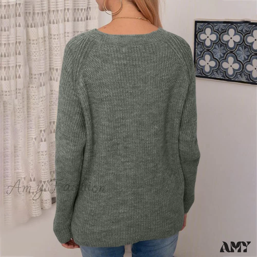 Amy Fashion - Women Winter Loose Casual Pullover Knit Sweater - Image 6