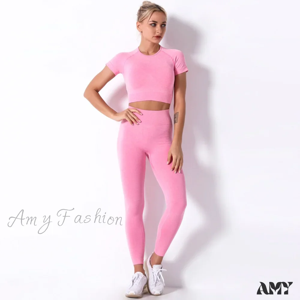 Amy Fashion - Women Seamless Sports Fitness Tracksuit Running Leggings - Image 4
