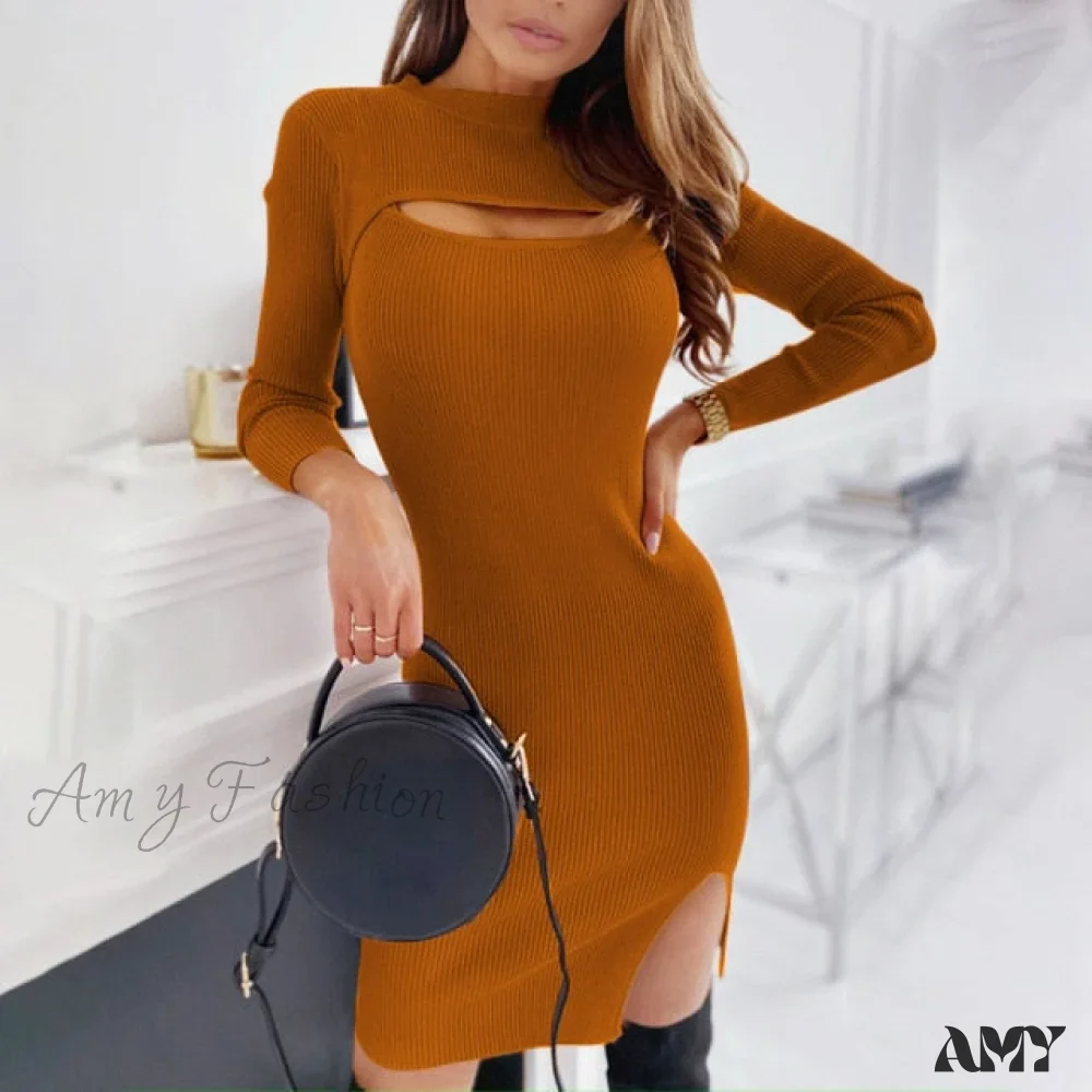 Amy Fashion - Sexy Fashion Cut Out Slim Party Dress - Image 6