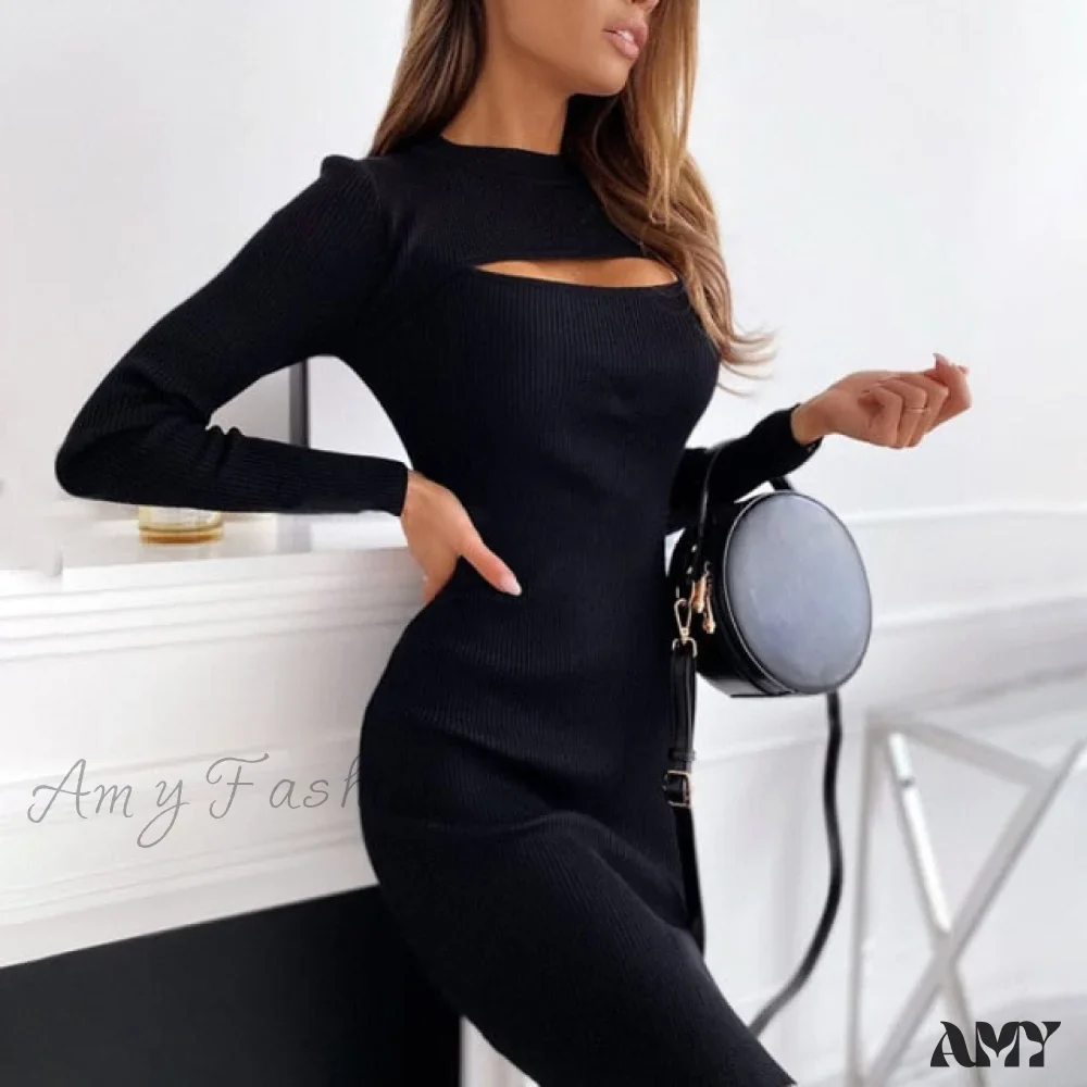 Amy Fashion - Sexy Fashion Cut Out Slim Party Dress - Image 8