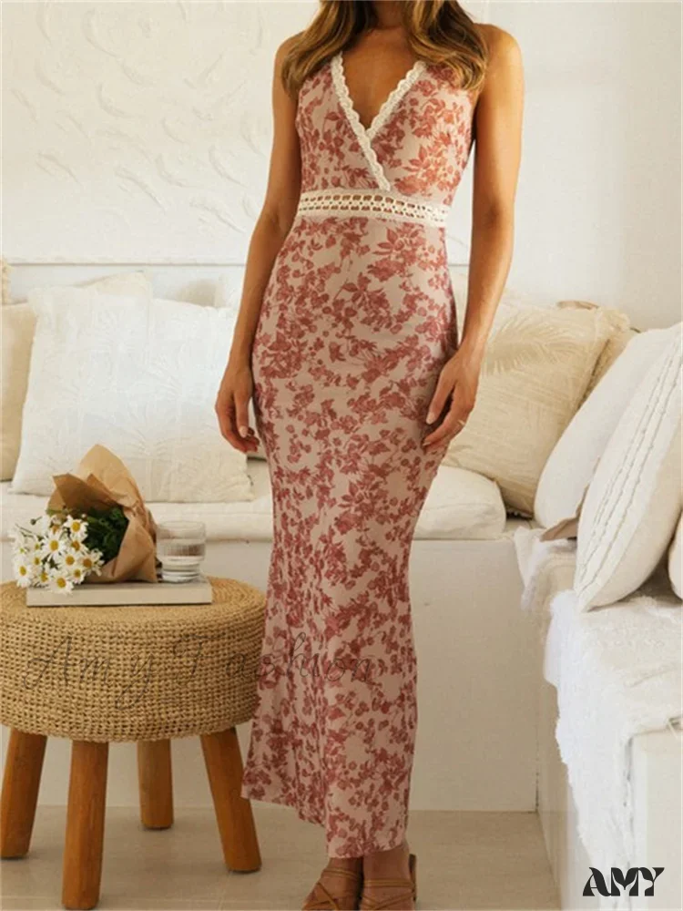 Amy Fashion - Women Sleeveless Lace Trim Tank Summer Floral Print Party for Cocktail Beach Club Vestido Streetwear - Image 7