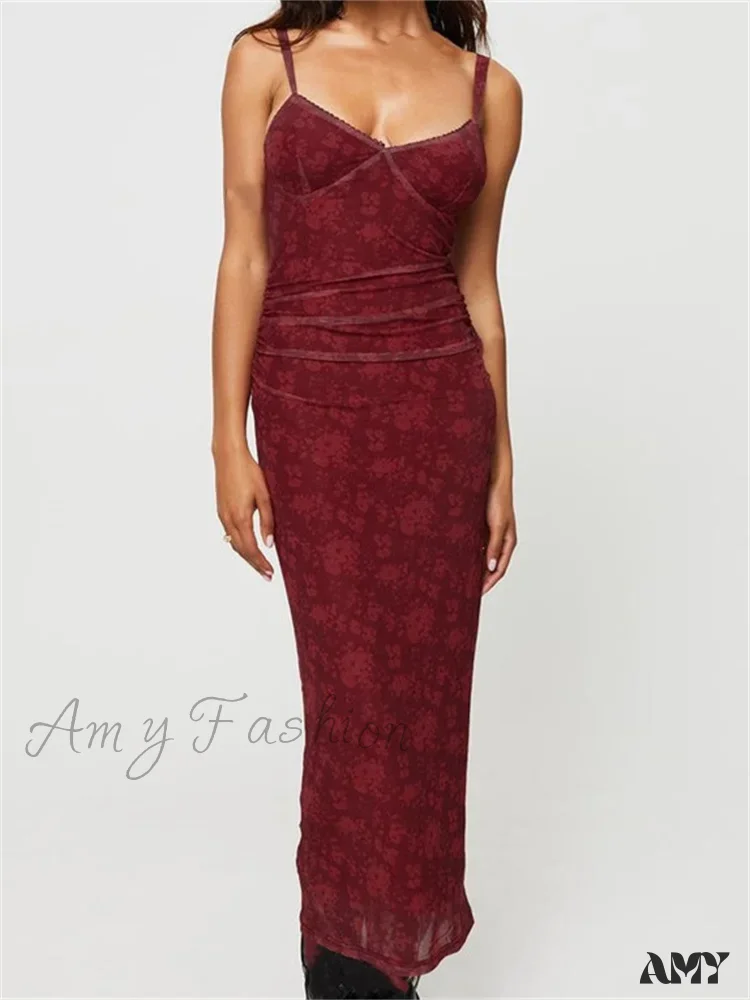 Amy Fashion - Women Sleeveless Strap  Summer Vintage Floral V-neck Party for Cocktail Beach Vestido Streetwear - Image 4