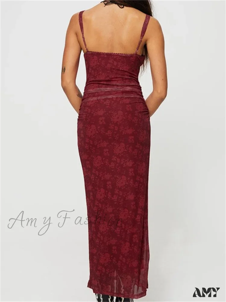 Amy Fashion - Women Sleeveless Strap  Summer Vintage Floral V-neck Party for Cocktail Beach Vestido Streetwear - Image 5
