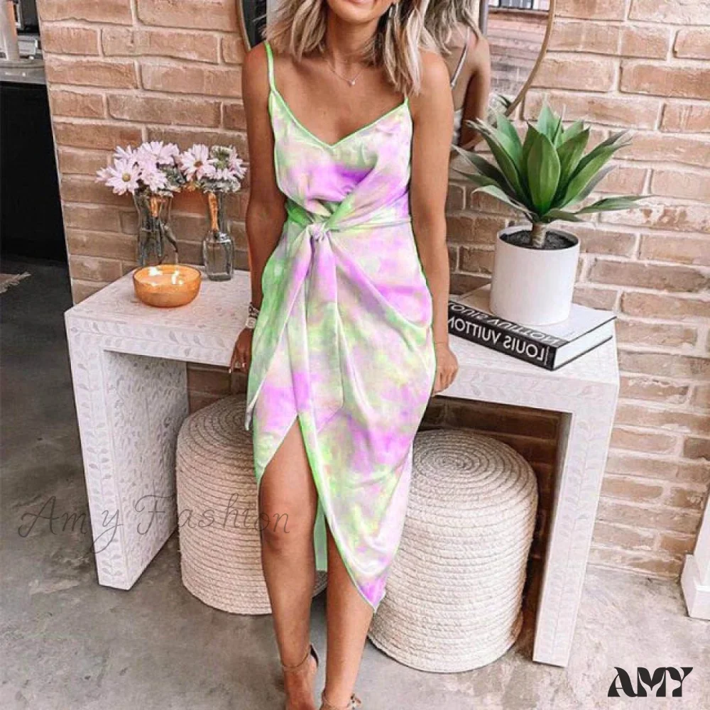 Amy Fashion - Sleeveless Sexy V-Neck Backless Party Dress - Image 2
