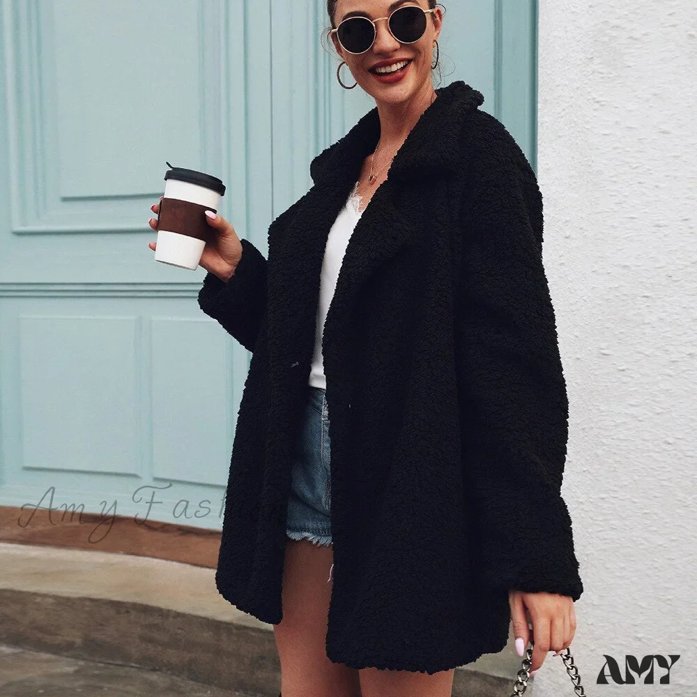 Amy Fashion - Soft Fur Fashion Plush Coat - Image 3