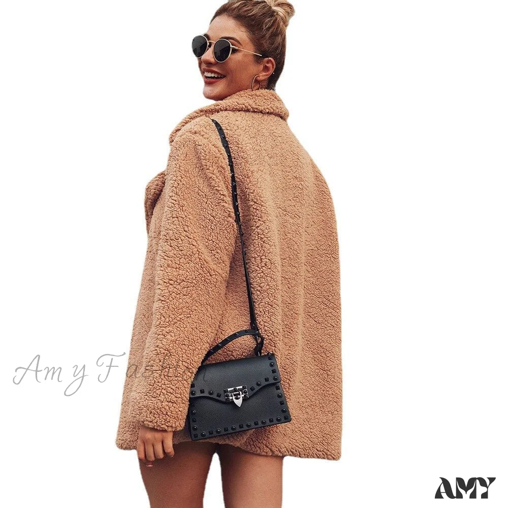 Amy Fashion - Soft Fur Fashion Plush Coat - Image 4