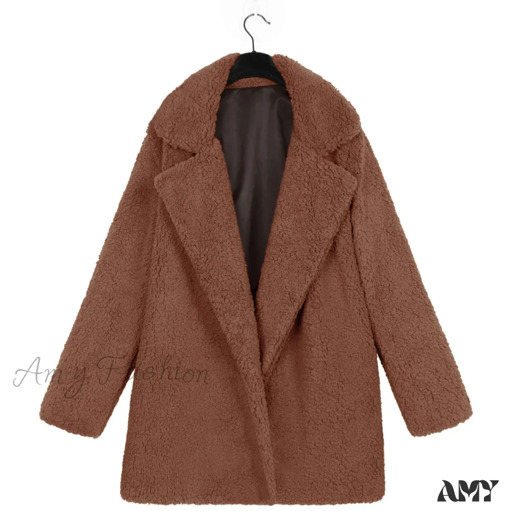Amy Fashion - Soft Fur Fashion Plush Coat - Image 6