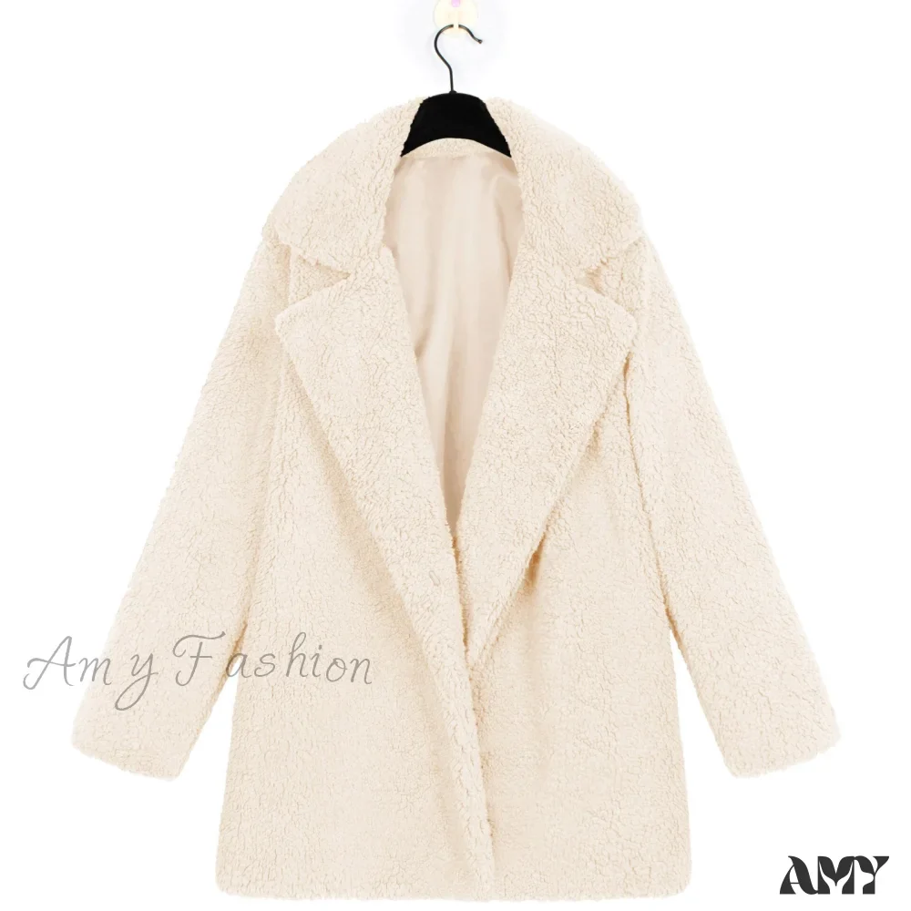 Amy Fashion - Soft Fur Fashion Plush Coat - Image 7