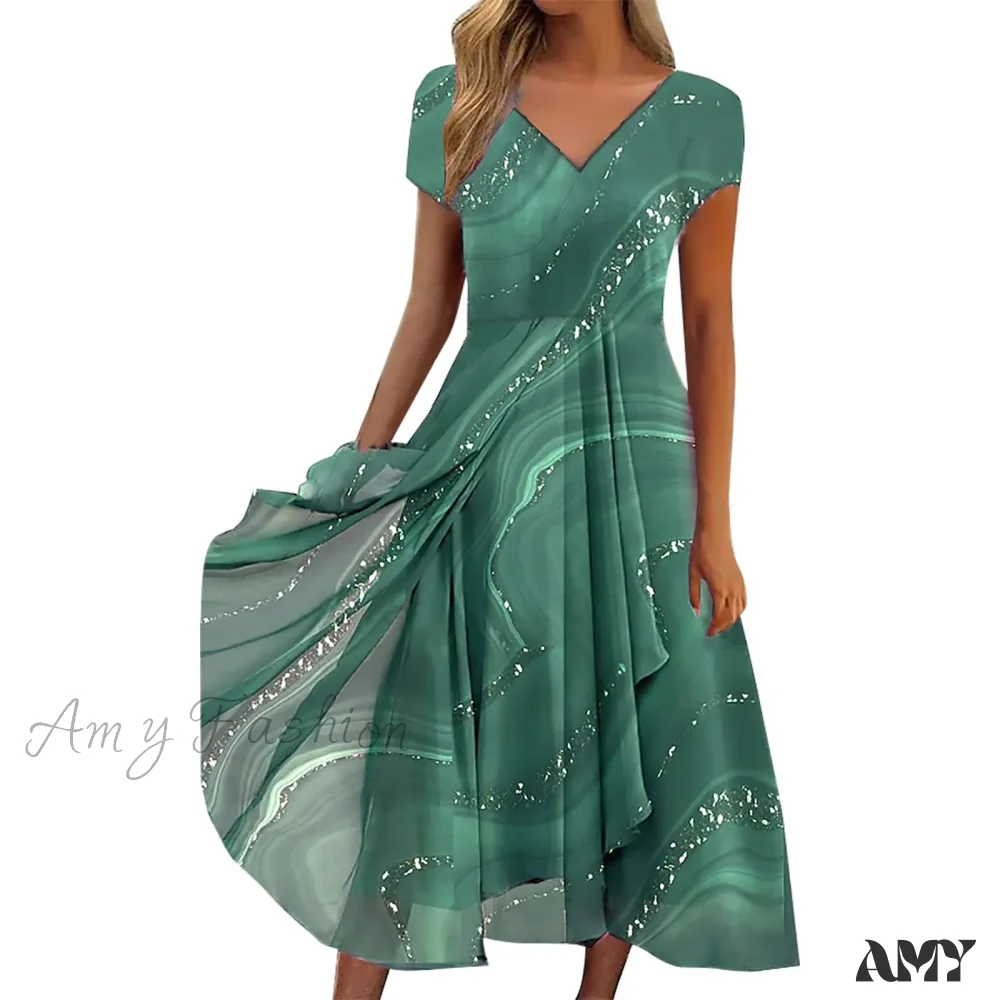 Women's Long Chiffon Stitching Lace Female Bridesmaids Elegant Maxi Pure Color Round Neck Long Vestidos Dress - Image 11