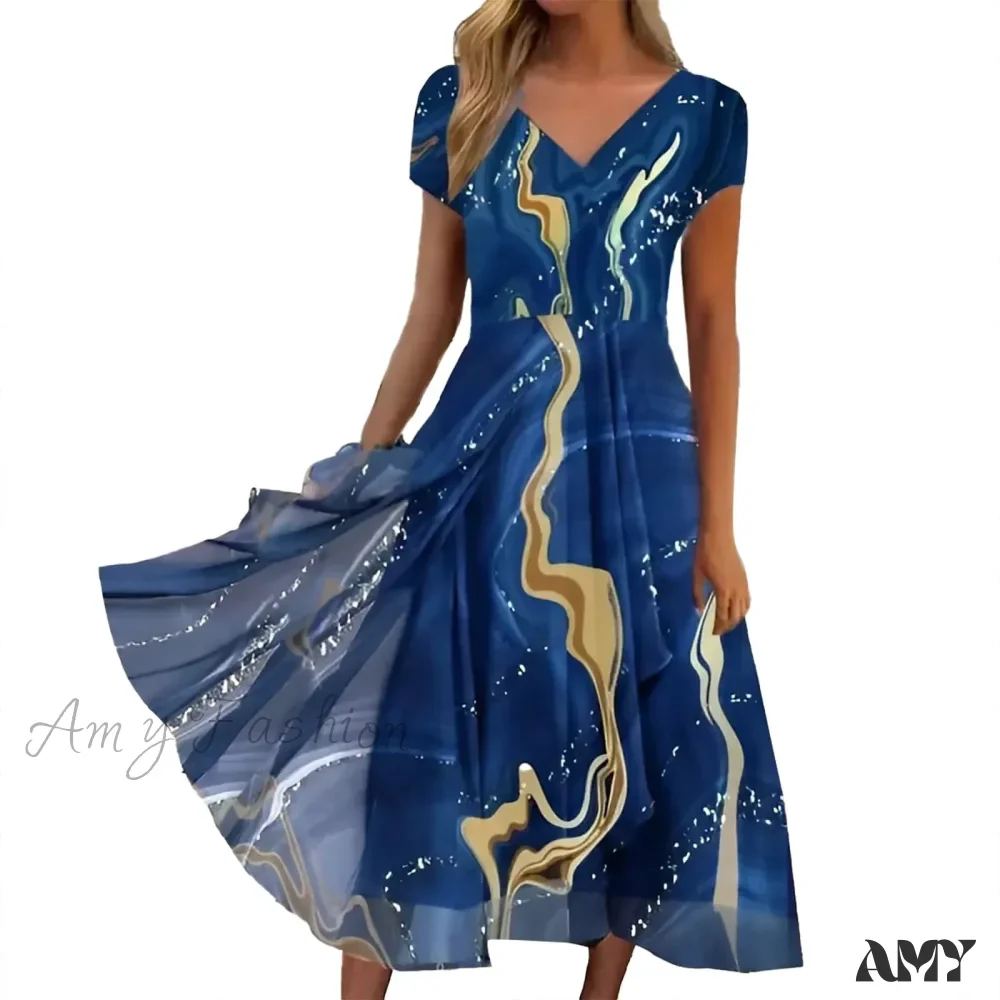 Women's Long Chiffon Stitching Lace Female Bridesmaids Elegant Maxi Pure Color Round Neck Long Vestidos Dress - Image 12