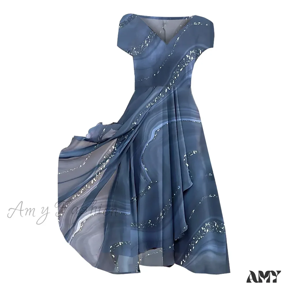 Women's Long Chiffon Stitching Lace Female Bridesmaids Elegant Maxi Pure Color Round Neck Long Vestidos Dress - Image 4