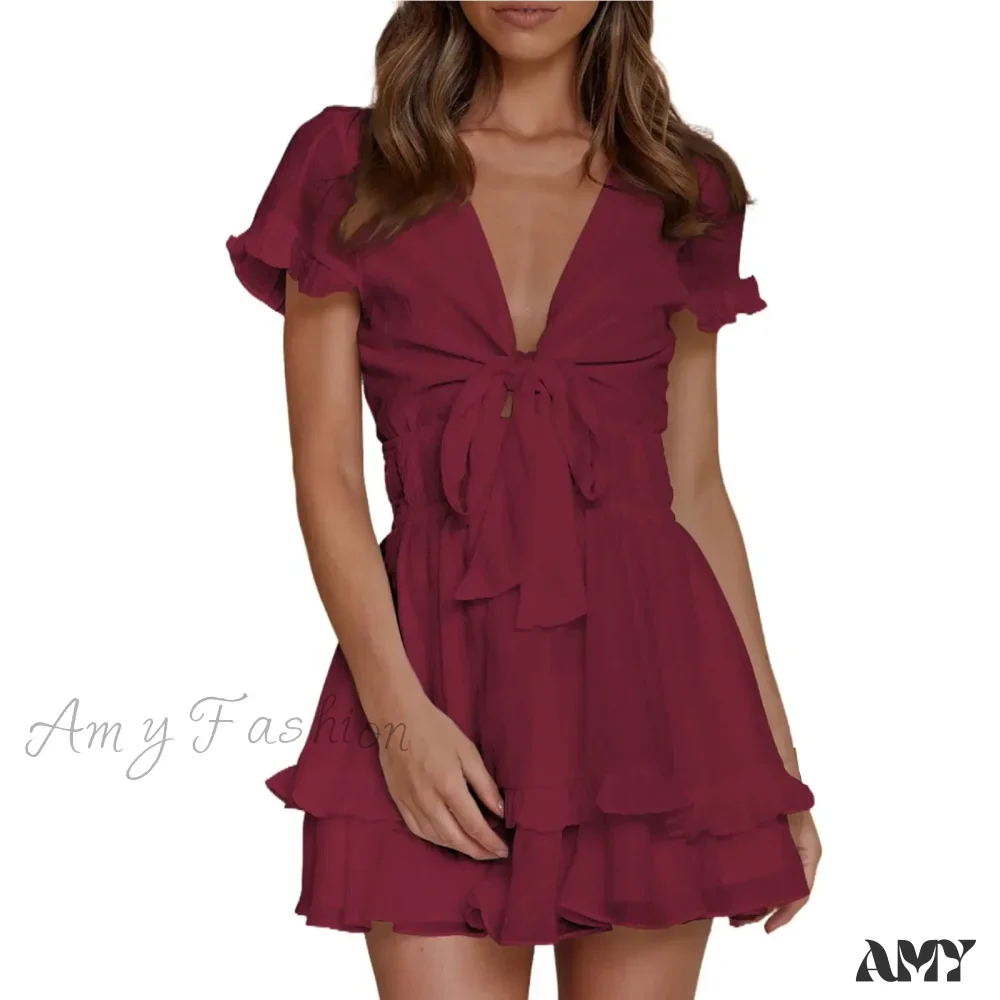 Women's Long Silk Like Tie Back 2 Piece Set Casual And Sexy Wear Fall Cotton Sleeve Pajamas Dress - Image 13