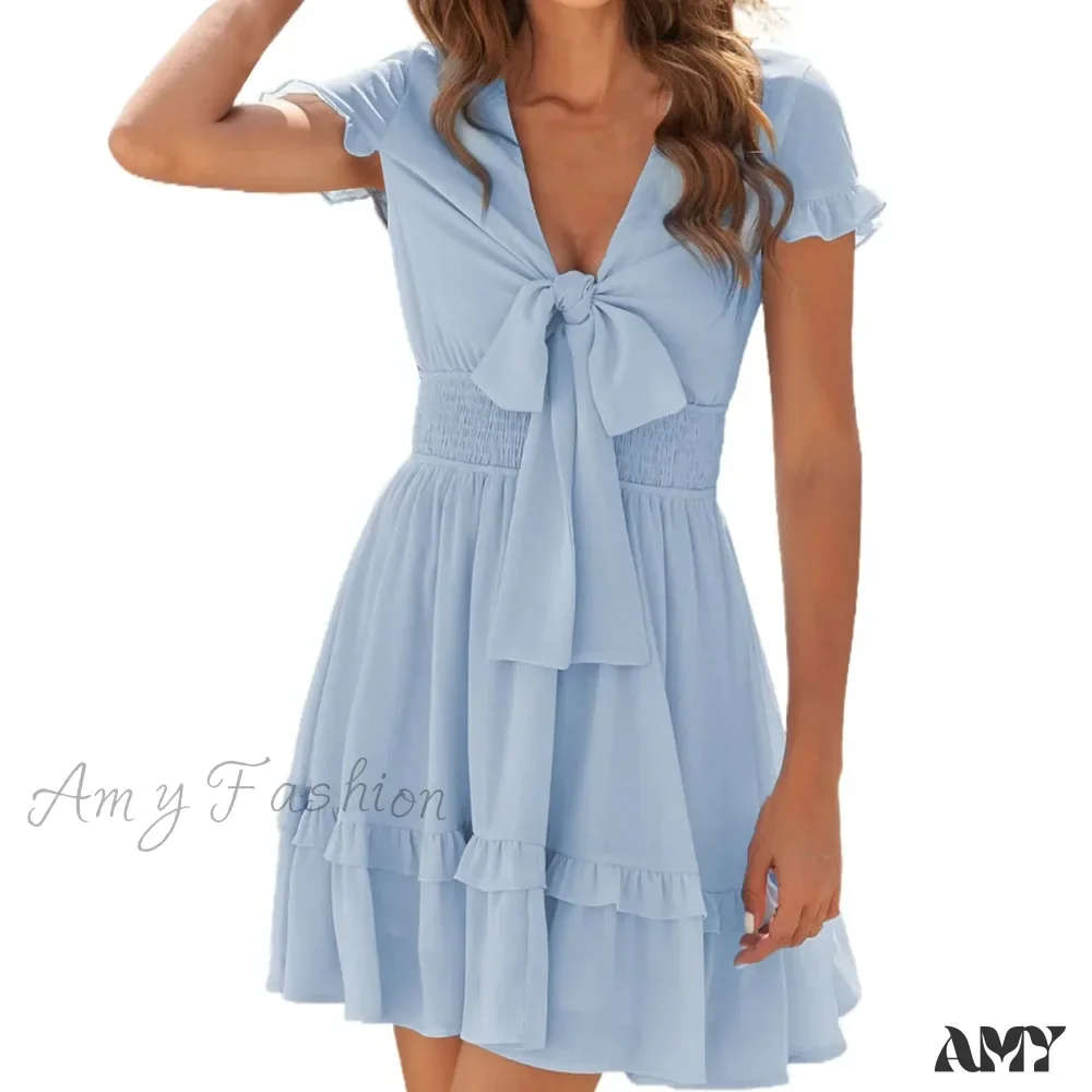 Women's Long Silk Like Tie Back 2 Piece Set Casual And Sexy Wear Fall Cotton Sleeve Pajamas Dress - Image 7