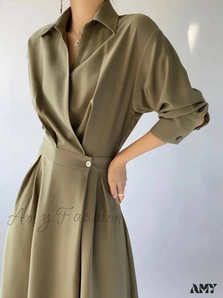 Amy Fashion - Elegant Casual A-Line Long Sleeve Slim Waist Black Vestidos Dress - Image 4