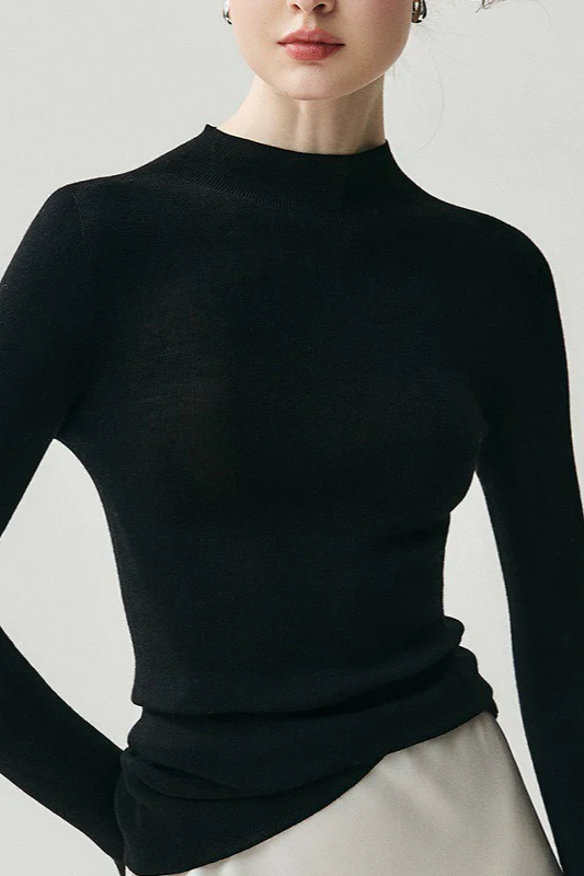 Wool Mock Neck Slim Base Layer - Image 5