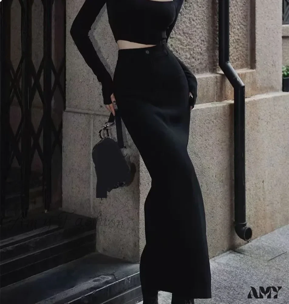 Wrap Hip High Waist New Workwear Office Lady Side Split Sheath Skirt - Image 5