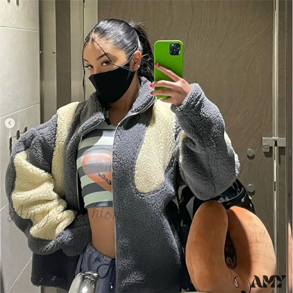 Amy Fashion - Y2k Green Print Fashion Baseball Jacket - Image 11