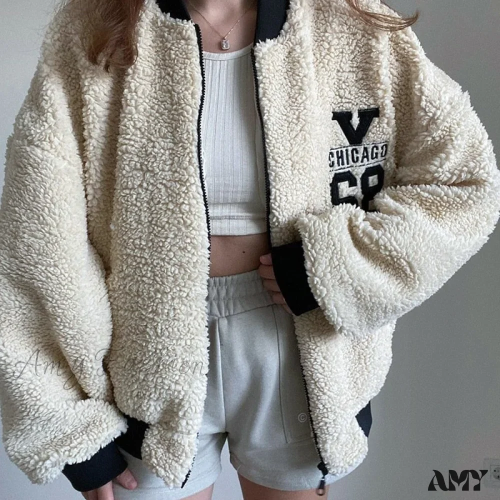 Amy Fashion - Y2k Green Print Fashion Baseball Jacket - Image 3