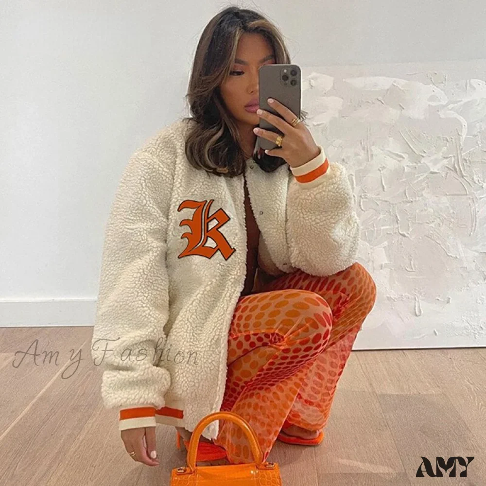 Amy Fashion - Y2k Green Print Fashion Baseball Jacket - Image 8